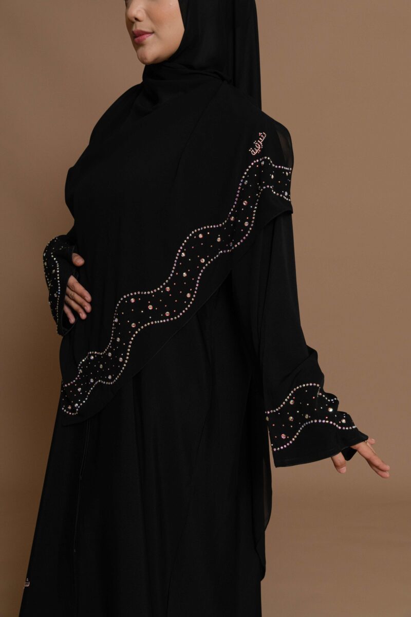 SHARQIAA Abaya Salona Crystal Color