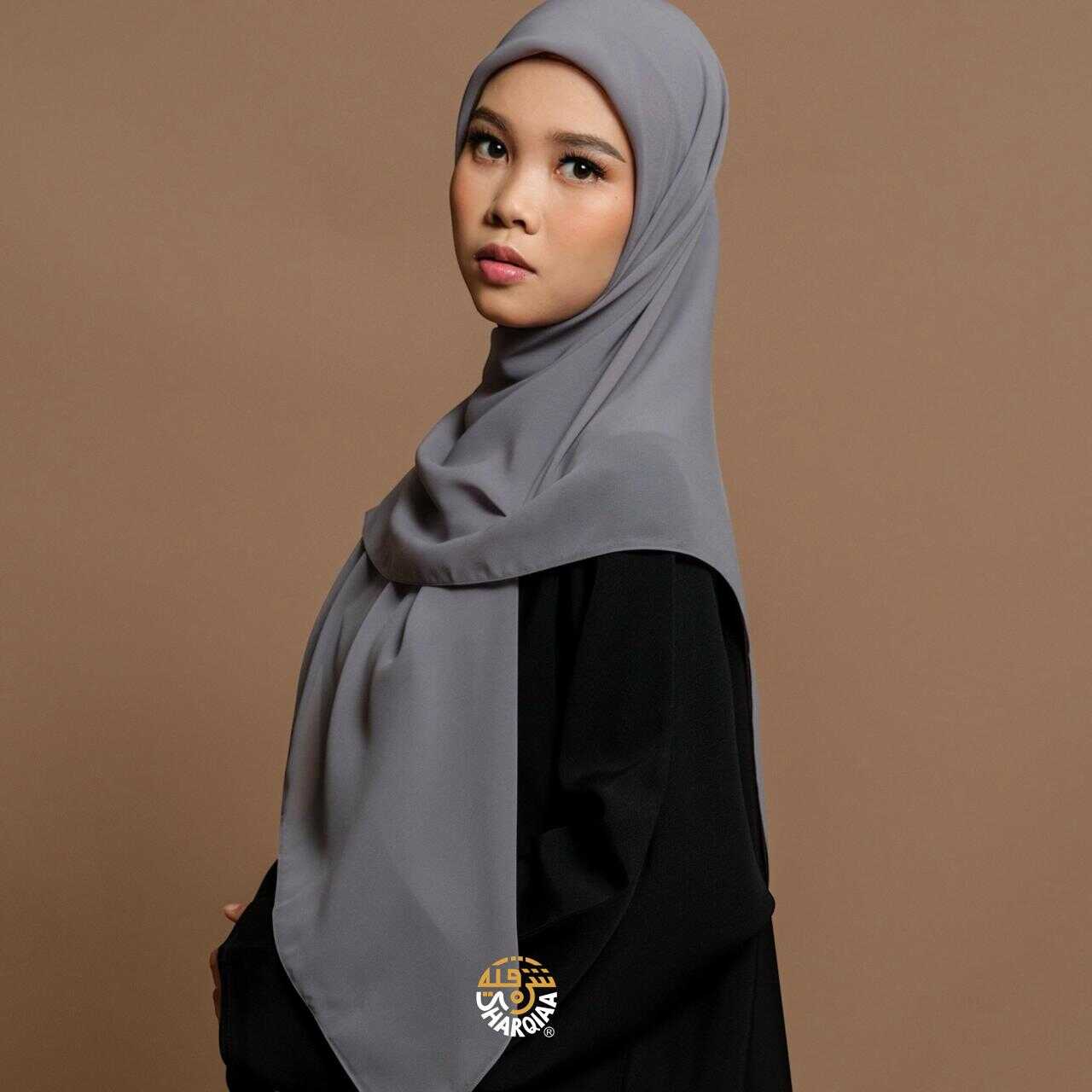 SHARQIAA Hijab Plain Square - Image 3