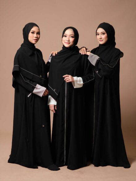 SHARQIAA Crepee Abaya Combination