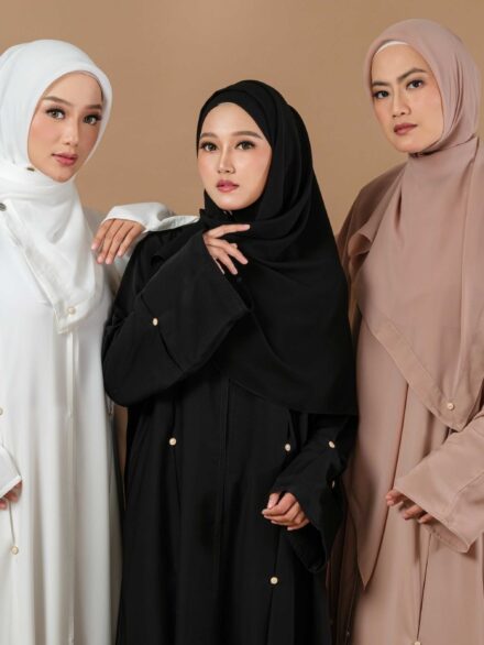 SHARQIAA Eight Buttons Abaya