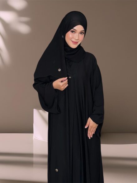 SHARQIAA Soma Fursan Abaya - Include Hijab Shawl / Square