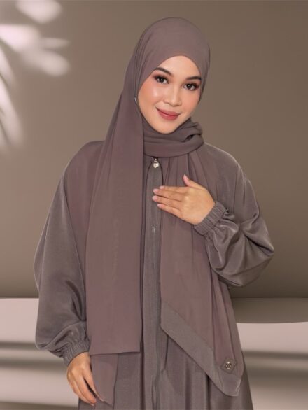 SHARQIAA Dalma Zipper Abaya - Include Hijab Shawl / Square