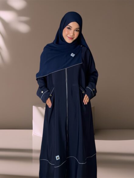 SHARQIAA Abaya Tarkebat Two Pocket - Include Hijab Shawl / Square